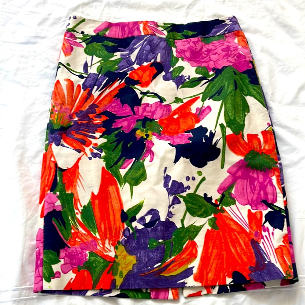 Jcrew floral pencil skirt